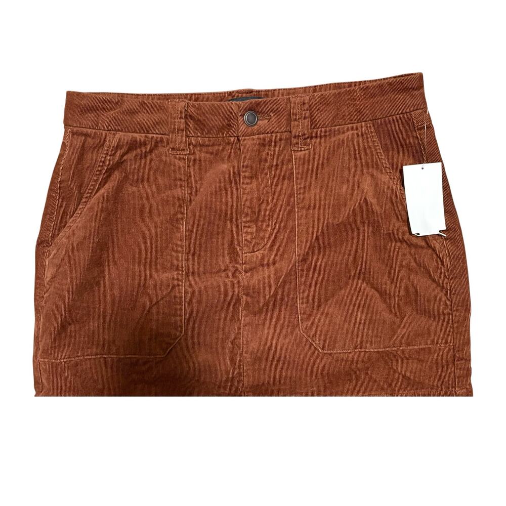Sanctuary Brown Corduroy Mini Skirt NWT Size 29 High Rise - Picture 2 of 4